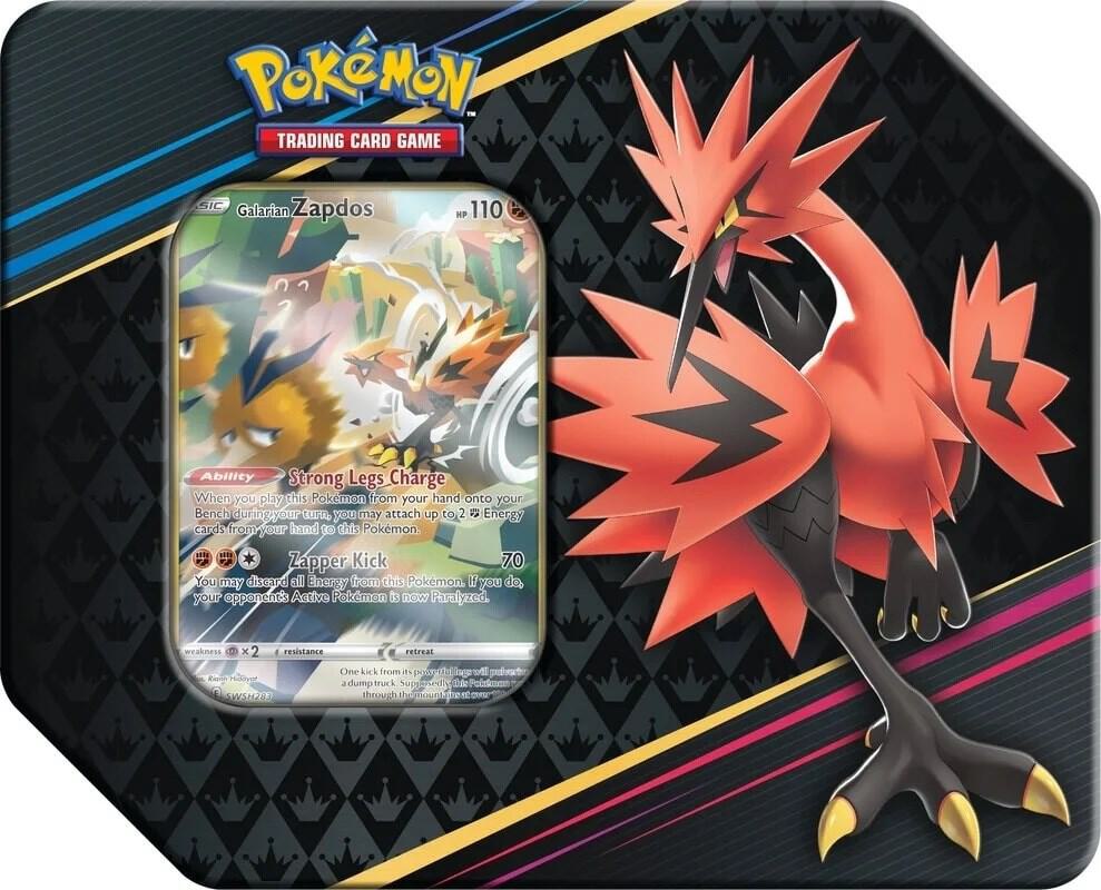 Pokémon Crown Zenith Galarian Birds Tins