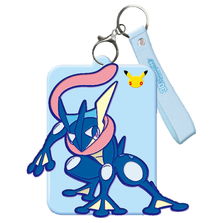 Greninja keychain card holder with wrist strap