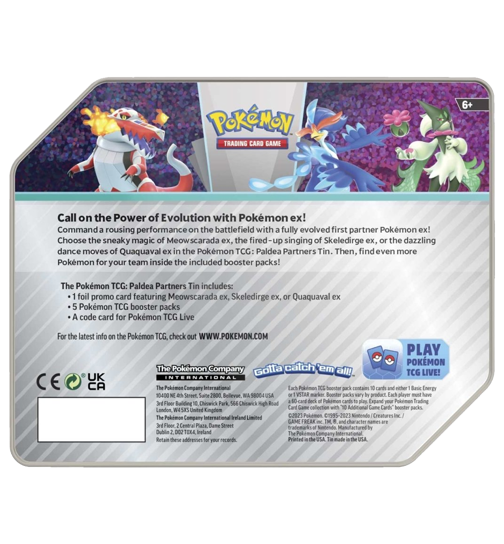 Pokémon Paldea Partners Tin (Quaquaval ex)