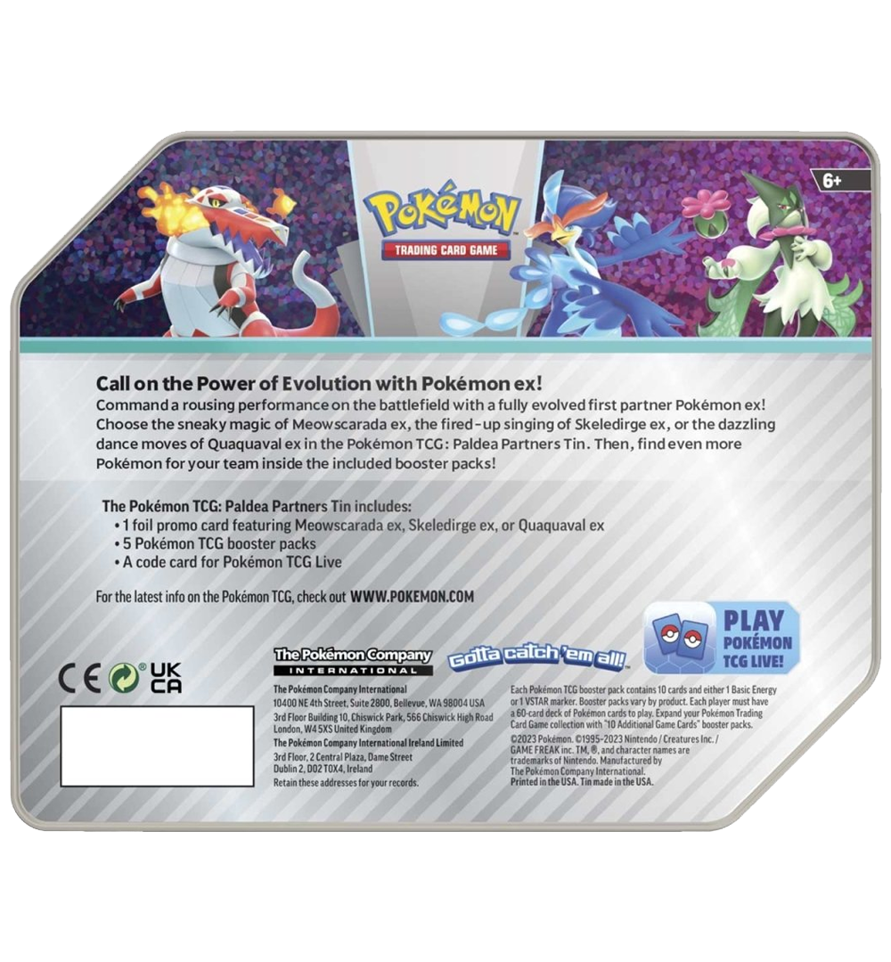 Pokémon Paldea Partners Tin (Skeledirge ex)