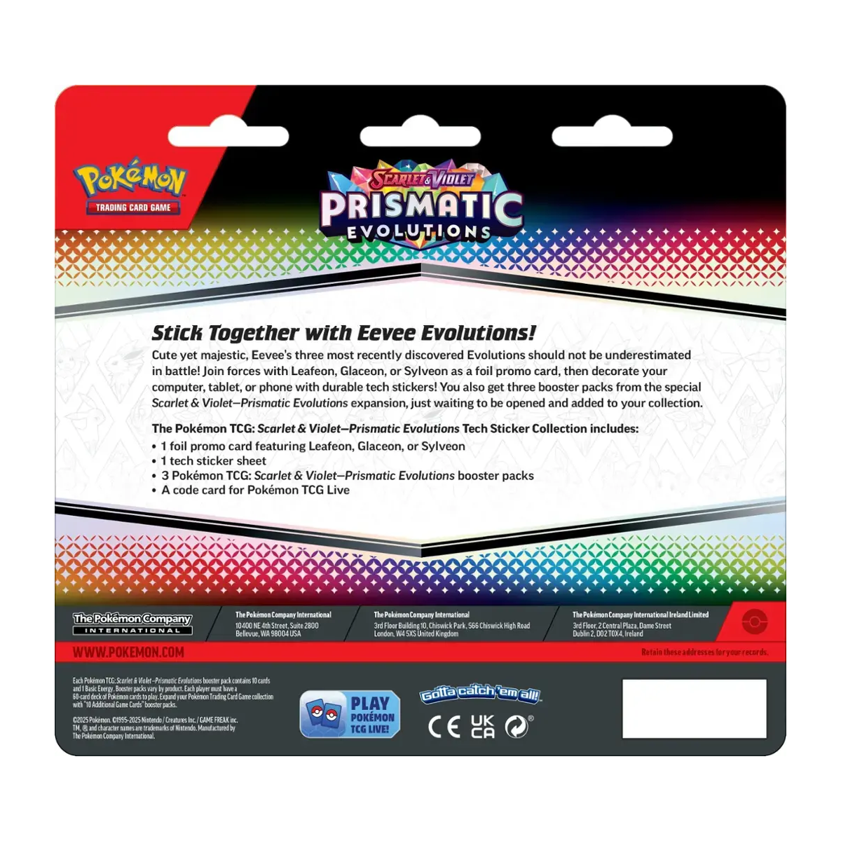 Pokémon SV08.5 Prismatic Evolution Tech Sticker Collection