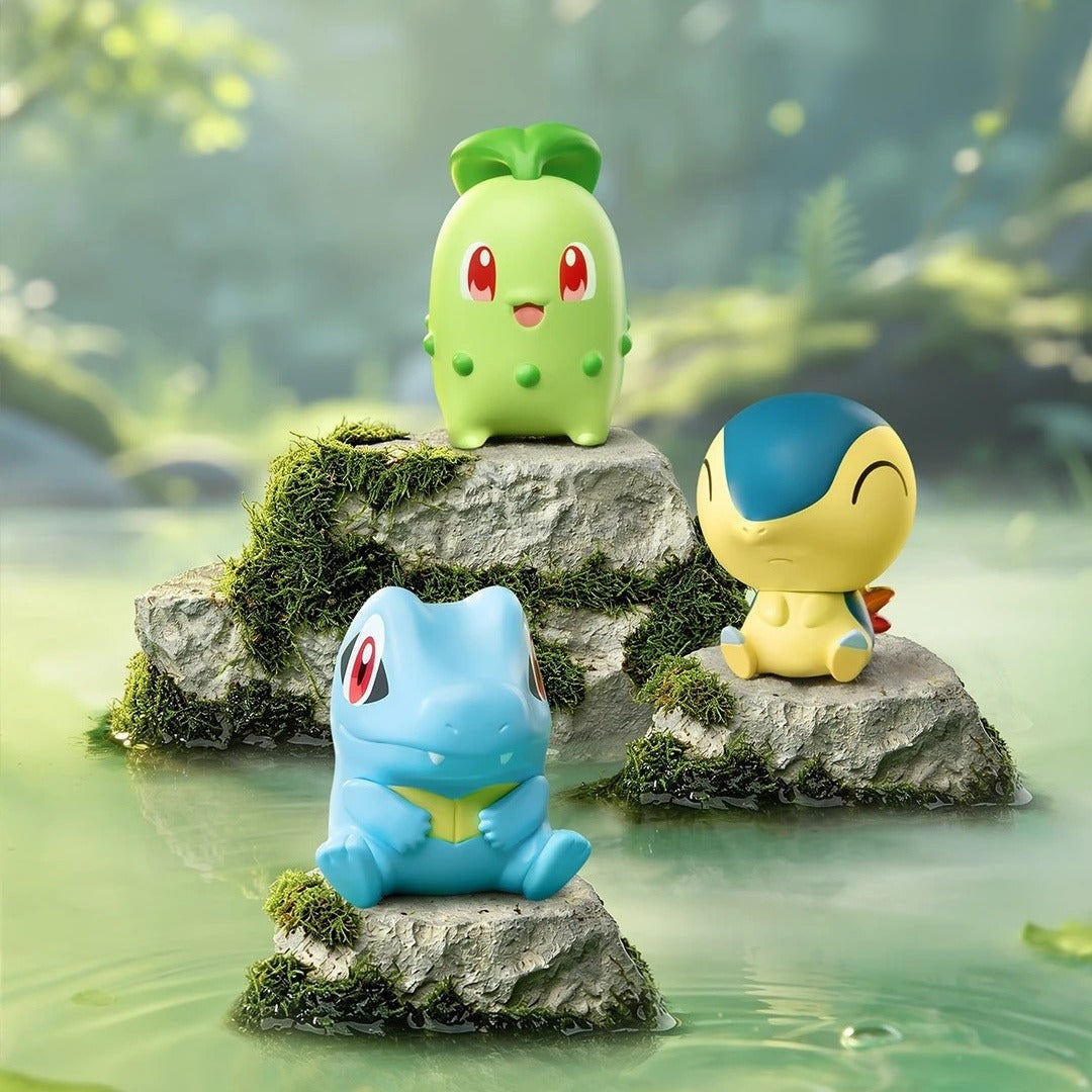 Chikorita, Cyndaquil and Totodile figures from the First Partners series