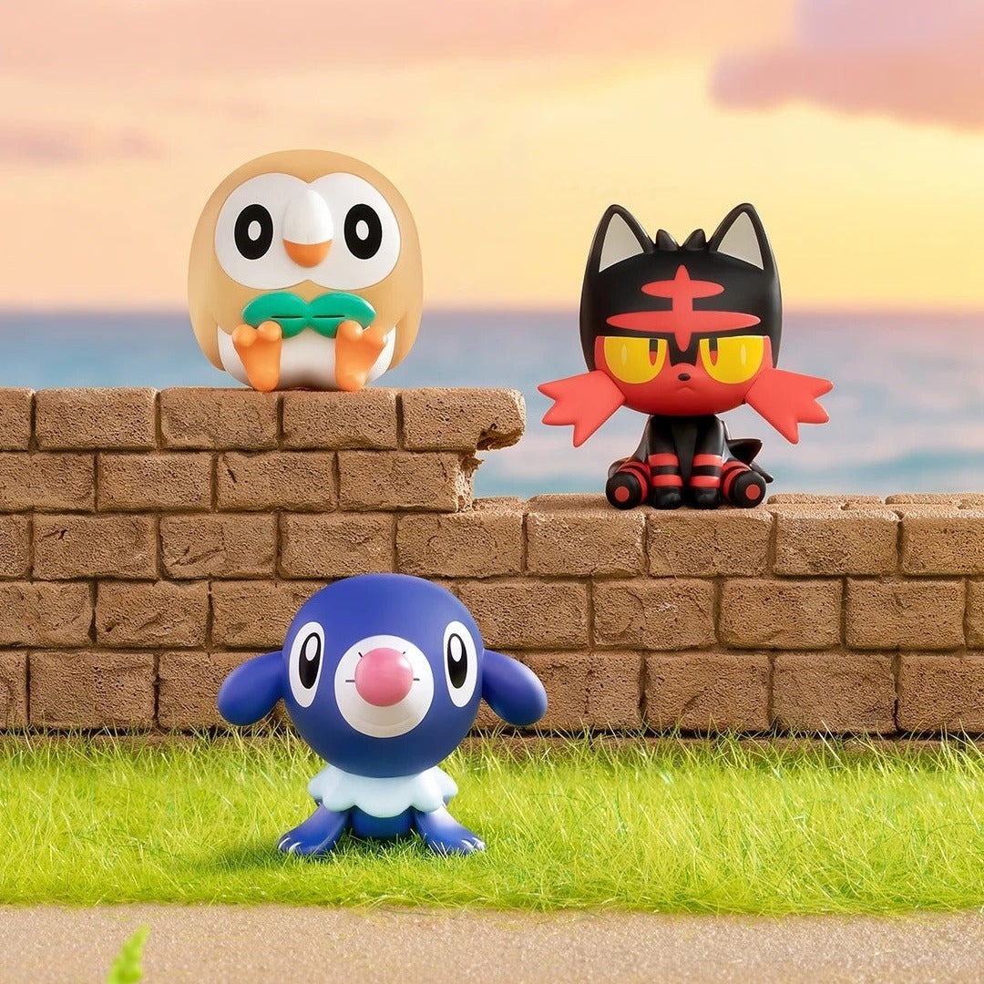 Rowlet, Litten and Popplio figures from the First Partners series