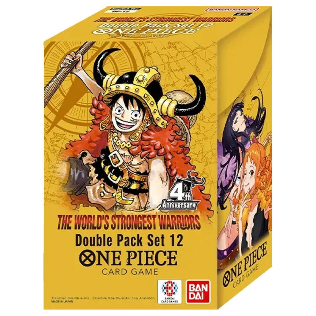 One Piece Card Game OP-17 The World's Strongest Warriors Double Pack Set 12, yellow 4th Anniversary box with Luffy