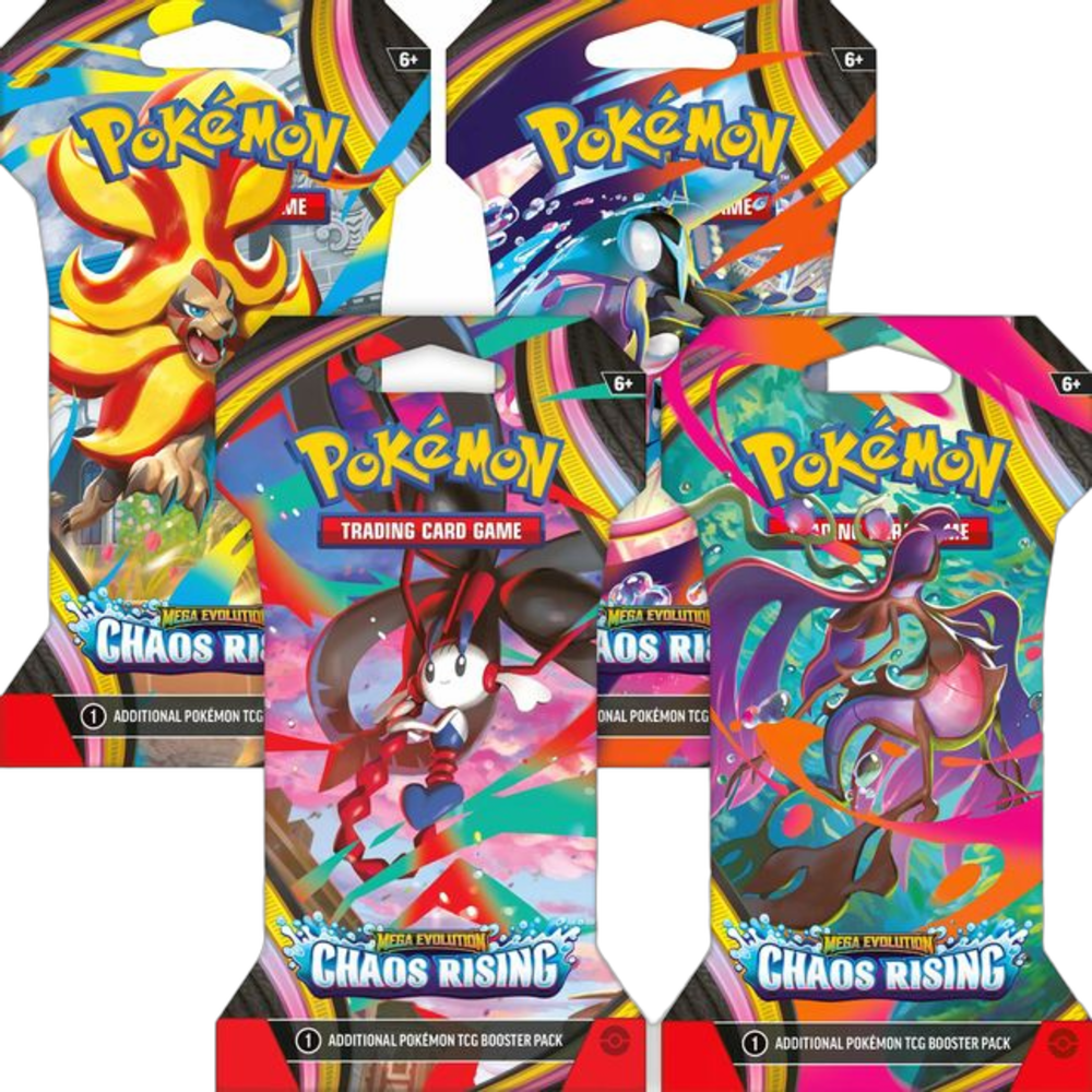 Pokémon ME04 Chaos Rising Sleeved Booster Pack Art Bundle